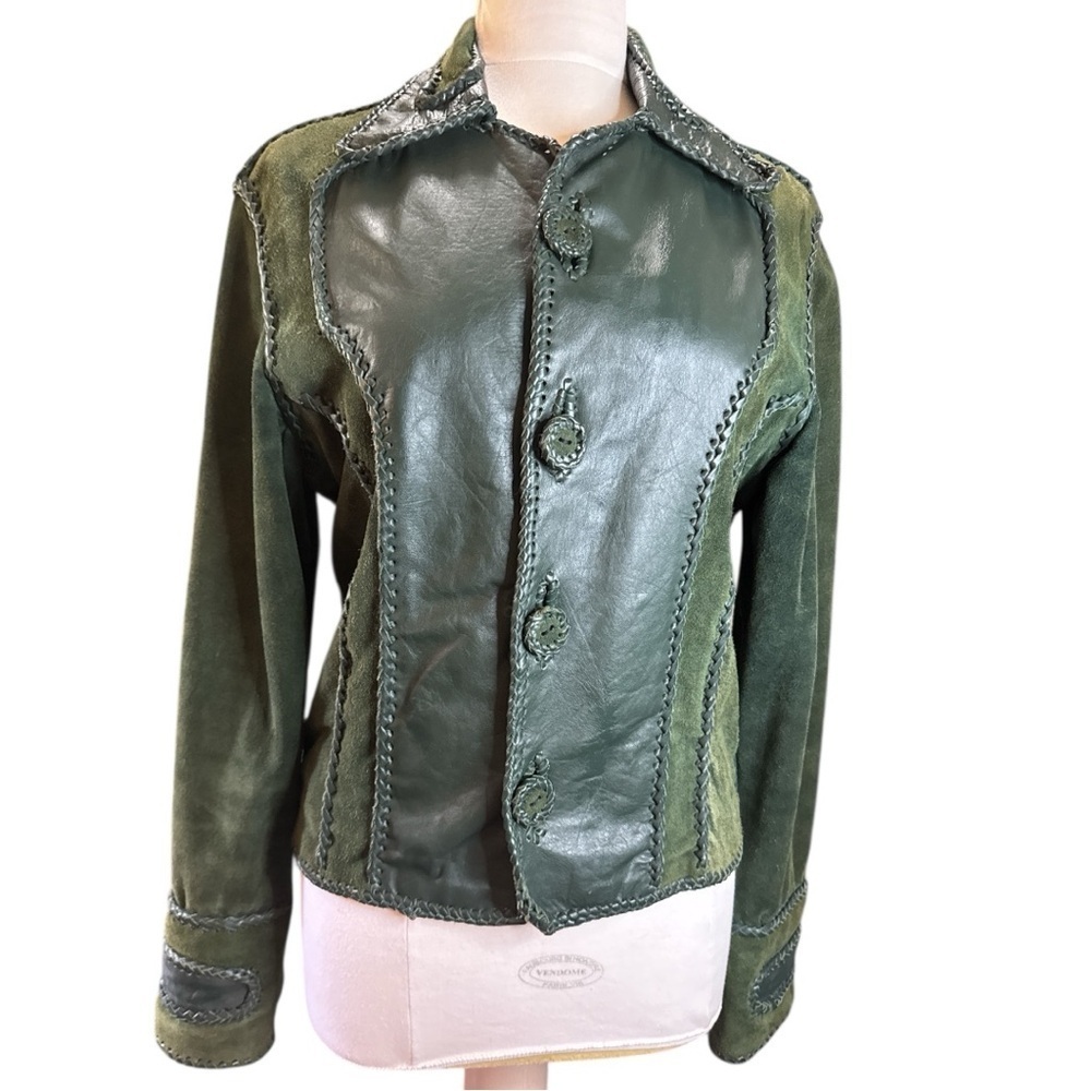 Vintage Green Leather Jacket